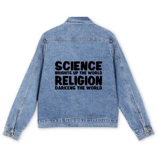 Atheist Atheism Anti Religion Securalism God Sucks Men's Denim Jackets