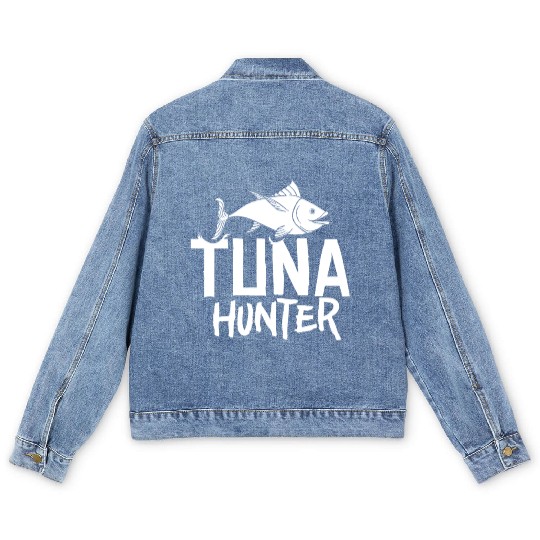 Red Tuna Fish Bluefin Fishing Salad Men's Denim Jackets