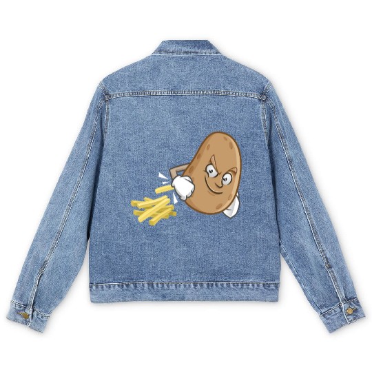 French Fries Potato Fries Men's Denim Jackets