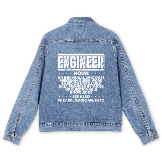 Engineer Gifts Precision Guesswork Wizard Men's Denim Jackets