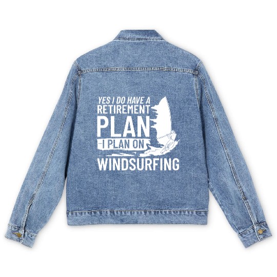 Windsurfing Board Sail Paddle Windsurfer Men's Denim Jackets