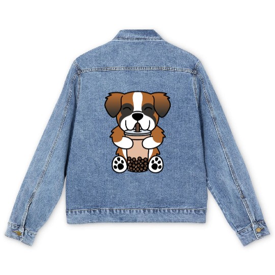 Saint Bernard Boba Bubble Tea Men's Denim Jackets