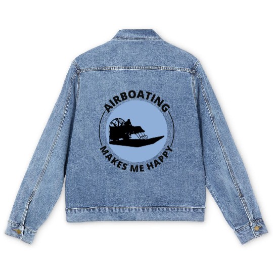 Airboat Fanboat Airboating Planeboat Swamp boat Men's Denim Jackets