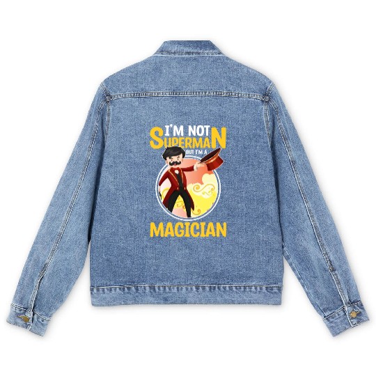 Sorcerer Wand Magic Hat Men's Denim Jackets