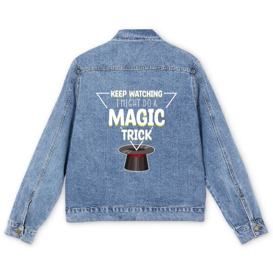 Magic Illusion Magic Hat Men's Denim Jackets