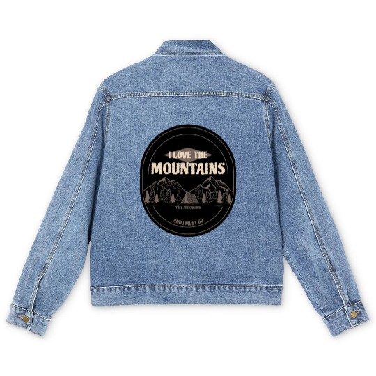 I Love The Mountains Men's Denim Jackets