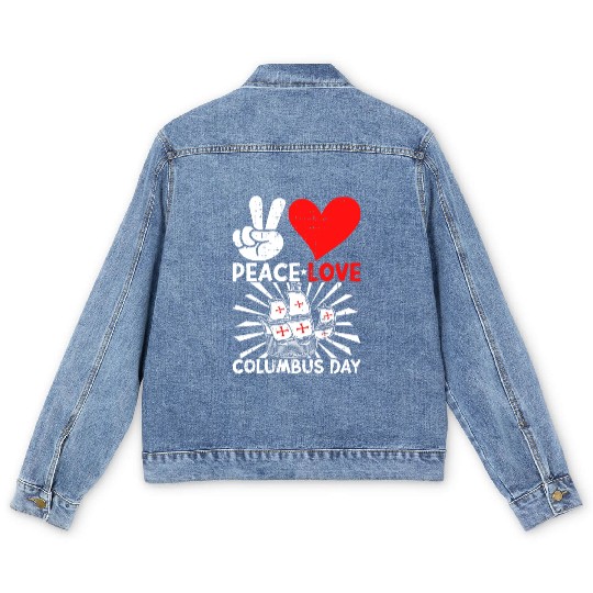 Columbus Day Italian Pride Men's Denim Jackets