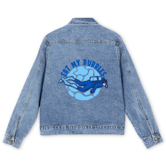 Scuba Diving Diver Men's Denim Jackets