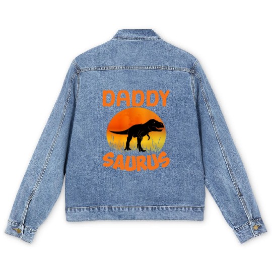 Daddysaurus Papasaurus Men's Denim Jackets