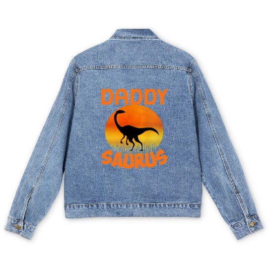 Daddysaurus Papasaurus Men's Denim Jackets