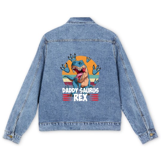 Daddysaurus Papasaurus Men's Denim Jackets