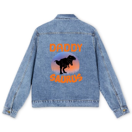 Daddysaurus Papasaurus Men's Denim Jackets
