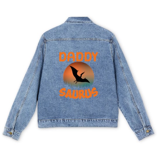 Daddysaurus Papasaurus Men's Denim Jackets