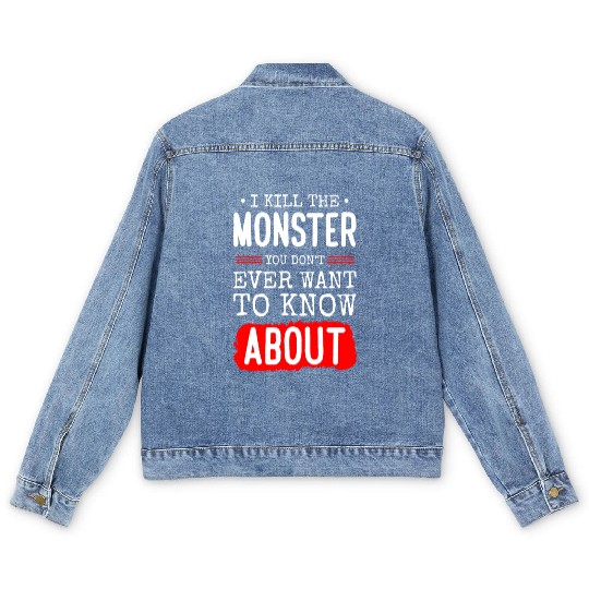Evil Cute Little Sister Brother Men's Denim Jackets
