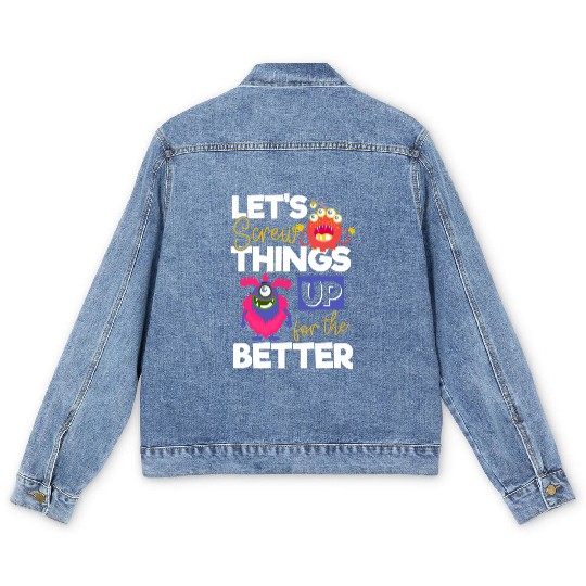 Monster Comic Little Sister Men's Denim Jackets