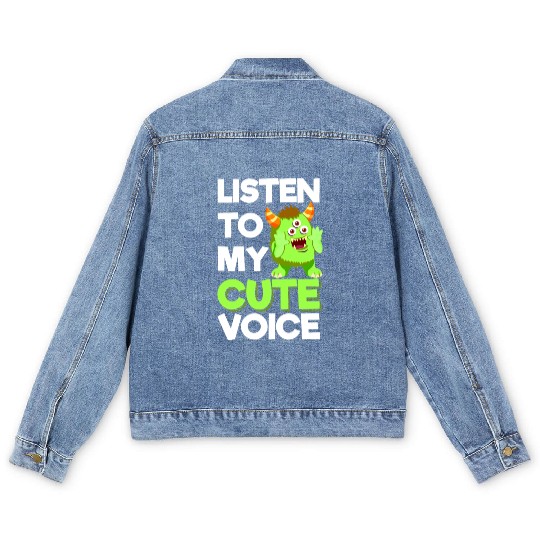 Cute Baby Little Sister Men's Denim Jackets