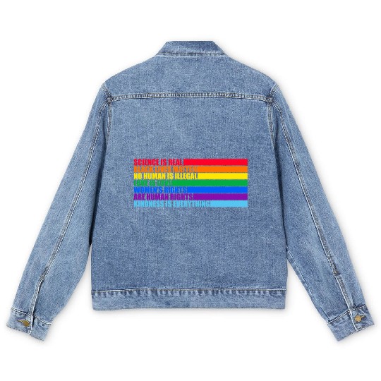 Science Is Real Black Lives Matter Love Is Love Men's Denim Jackets