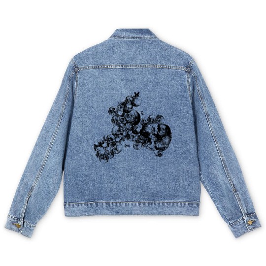 Biker Life_Combination Of Skulls Men's Denim Jackets