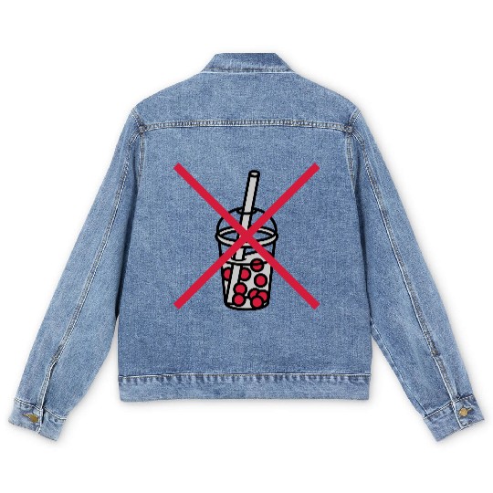 Sign bubble tea forbidden Men's Denim Jackets