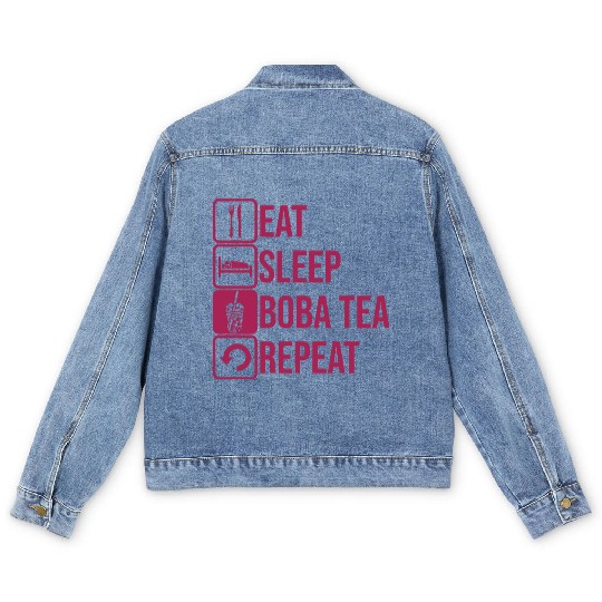 Daily Repeat Boba Tea Men's Denim Jackets