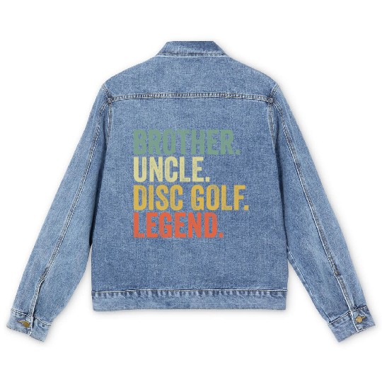 Disc Golf Brother Uncle Frisbee Sport Legend Men's Denim Jackets