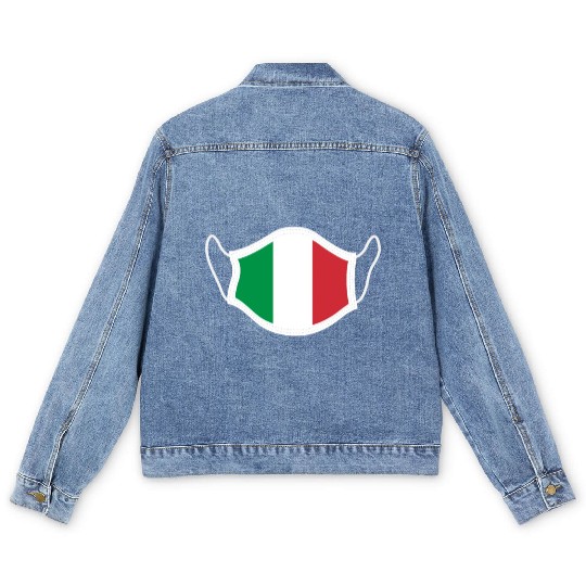 Italy Flag Face Mask Italian Men's Denim Jackets