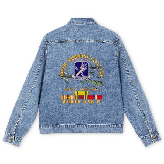 Army 188th Airborne Infantry Raid at Los Baños W J Men's Denim Jackets