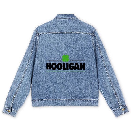 Hooligan Fun Ireland St. Patrick's Day Men's Denim Jackets