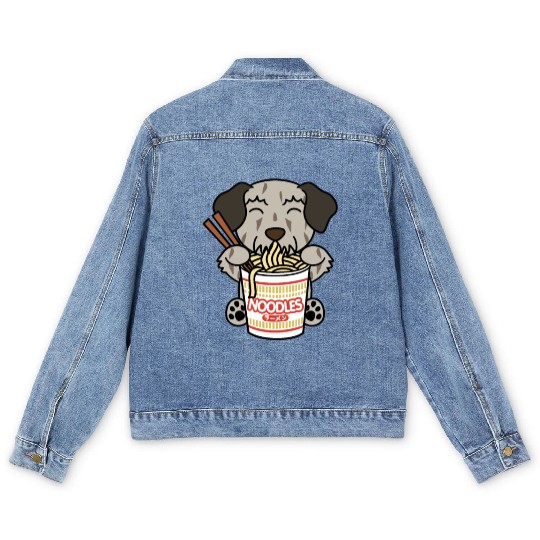 Irish Wolfhound Instant Ramen Noodles Men's Denim Jackets