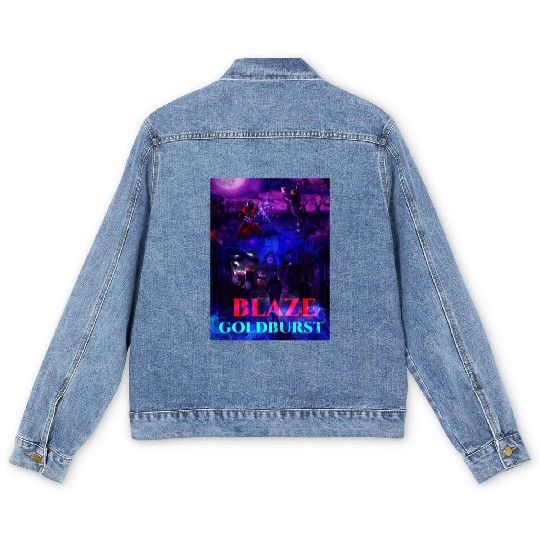 Blaze Goldburst Fantasy Book Mystery Knight Fight Men's Denim Jackets