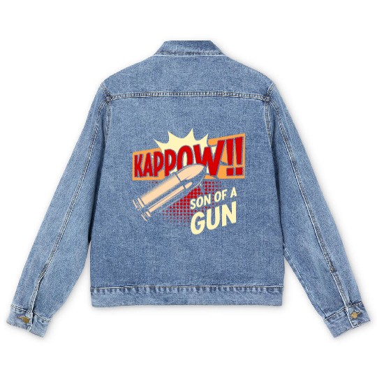 Kappow Bullets Gun Explosion Big bang Aesthetic Men's Denim Jackets