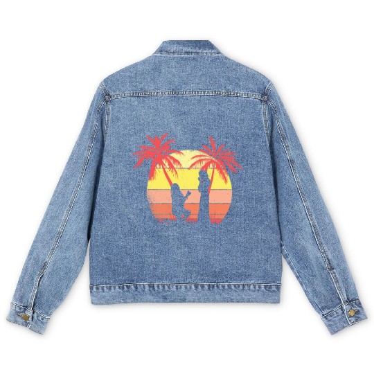 Lesbian Couple Romantic Marriage Propose Summer Men's Denim Jackets