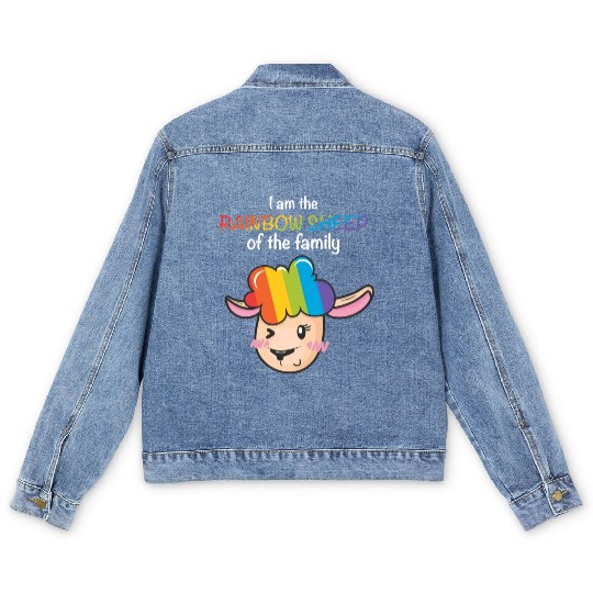 I Am The Rainbow Sheep Family LGBT Sheep Men's Denim Jackets