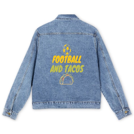 football and tacos Men's Denim Jackets
