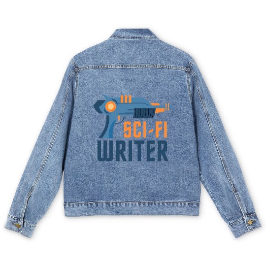 Sci Fi Writer Laser Gun Science Fiction Author Men's Denim Jackets
