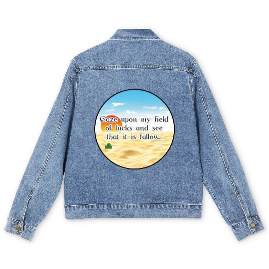 No Fucks Given I Dont Care Fuck Off No F*cks Cacti Men's Denim Jackets