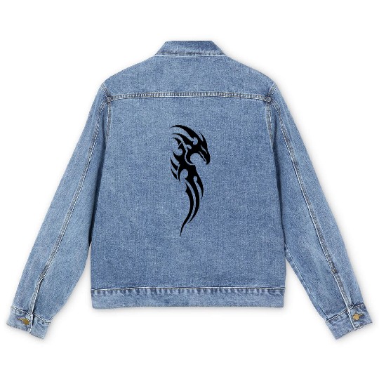 tribal dragon Men's Denim Jackets