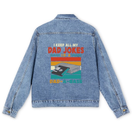 Dad Joke Data Scientist Pun Computer Science Papa Men's Denim Jackets