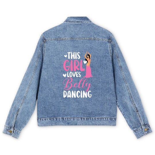 This Girl Loves Belly Dancing Shimmy Belly Dancer Men's Denim Jackets