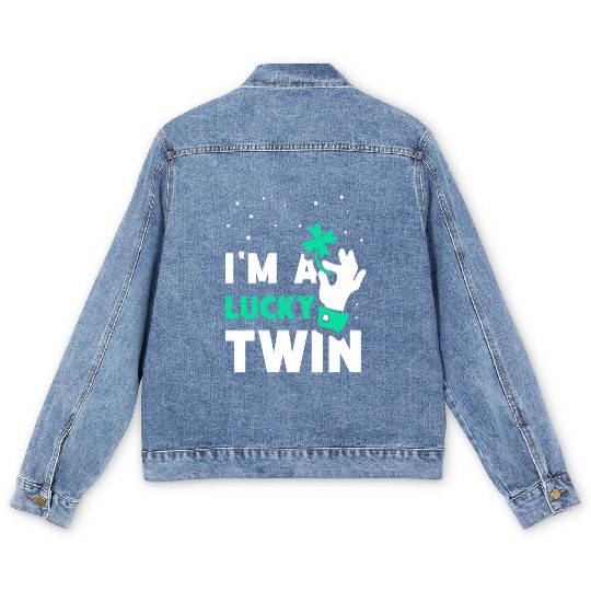 I'm A Lucky Twin St. Patricks Day Ireland Irish Men's Denim Jackets