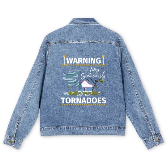 Warning Tornadoes Tornado Storm Chaser Men's Denim Jackets
