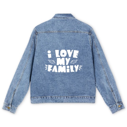 I Love My Family Reunion Gathering Families Men's Denim Jackets