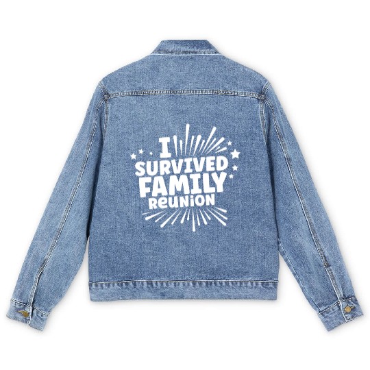 I Survived Family Reunion Gathering Families Men's Denim Jackets