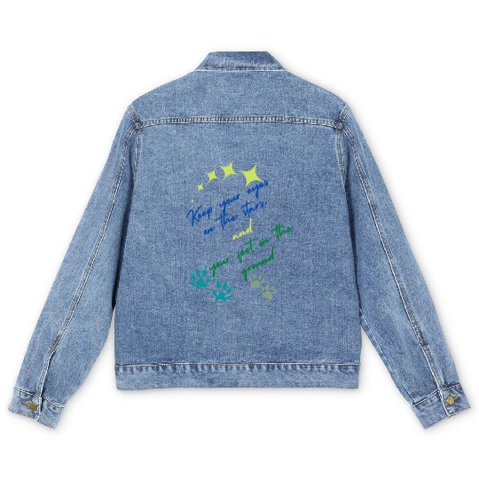 Keep Your Eyes On Stars And Your Feet On Ground Men's Denim Jackets