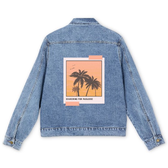 Searching for Paradise - Polaroid Picture Men's Denim Jackets
