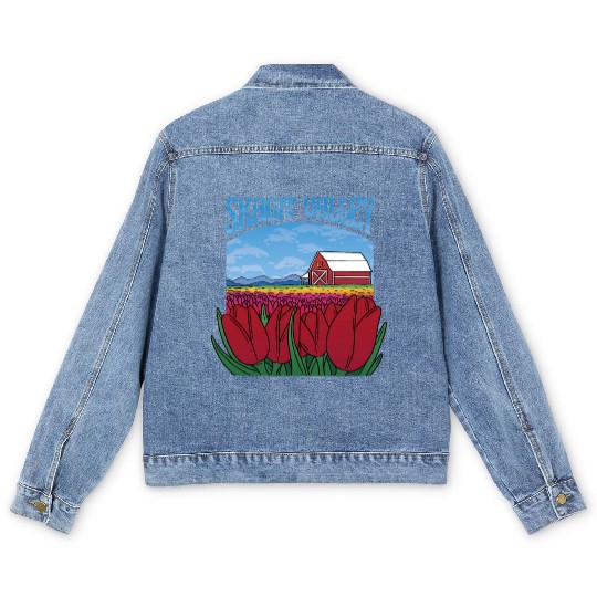 Skagit Valley Tulips Skagit Valley Tulips gift ins Men's Denim Jackets