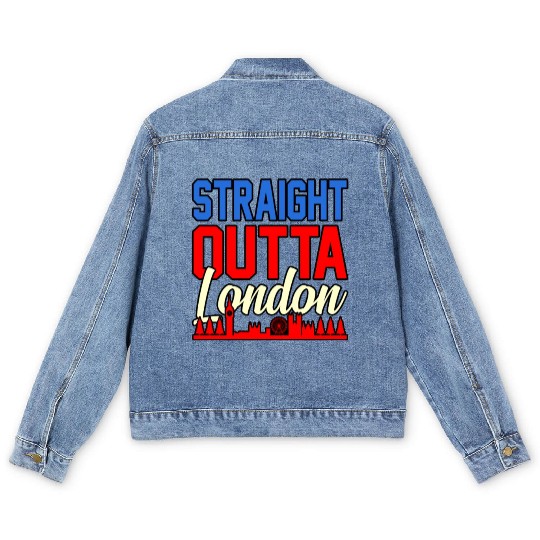 London Funny Gift Idea Men's Denim Jackets
