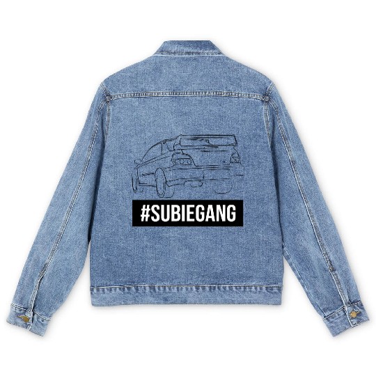 Subie Gang Impreza jdm lover classic japanese car Men's Denim Jackets