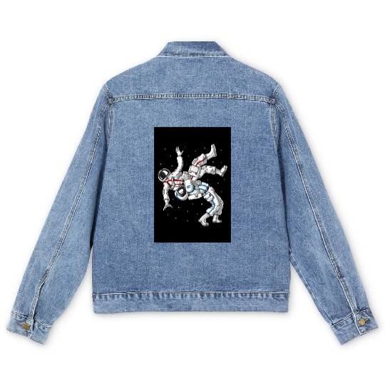 Jiu-Jitsu Astronauts Men's Denim Jackets