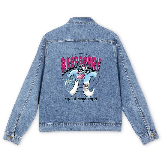 Pi Day Raspberry Pi Men's Denim Jackets